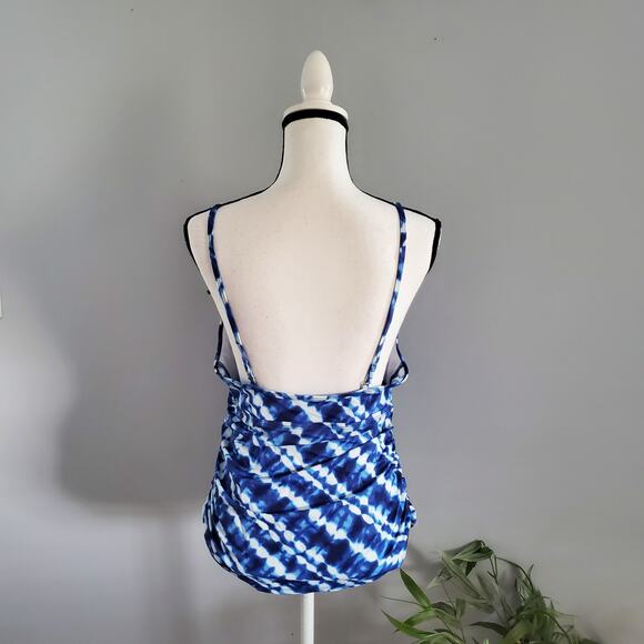 Sonoma Life + Style Blue Tankini Bathing Suit Top 16 - Picture 2 of 6